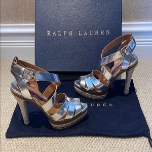 Ralph Lauren Purple Label - Silver Strappy Women's Heels
